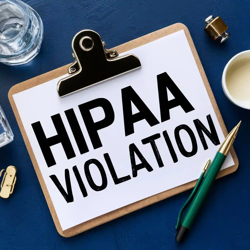 HIPAA Violation text on clipboard